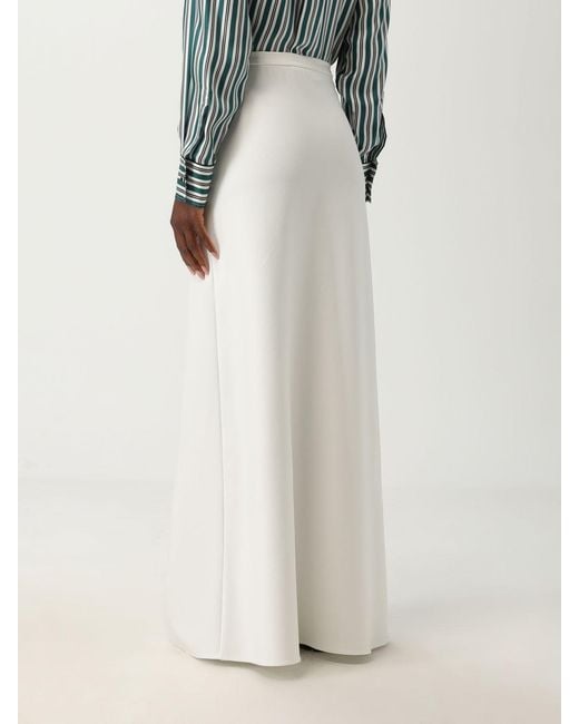 Max Mara White Viscose Blend Long Skirt