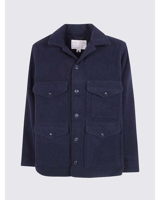 Filson Blue Single-Breasted Short Coat for men