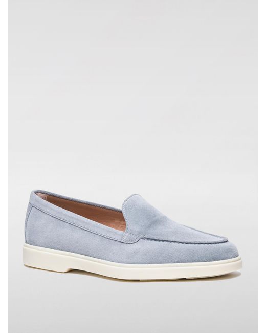 Santoni White Loafers