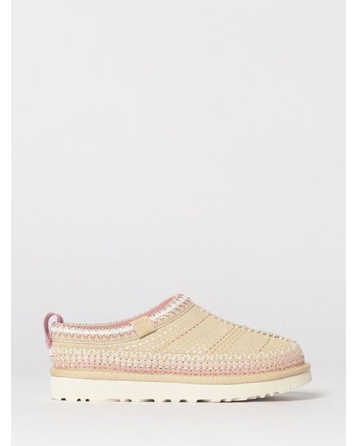 Ugg Natural Tasman Meadow Suede Sabots With Stitching