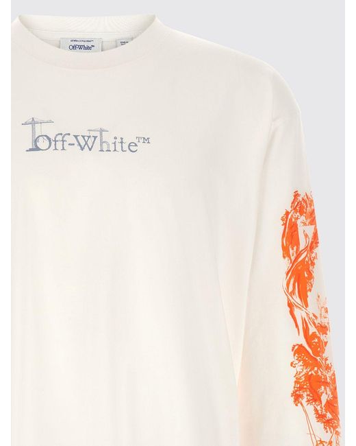 Off-White c/o Virgil Abloh White Long-Sleeved Cotton T-Shirt With Arrow Graphic Print for men