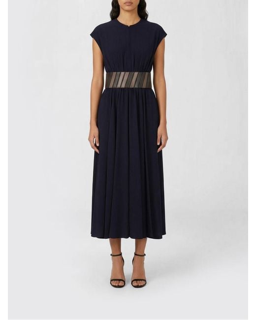 Alaïa Blue Viscose Midi Dress