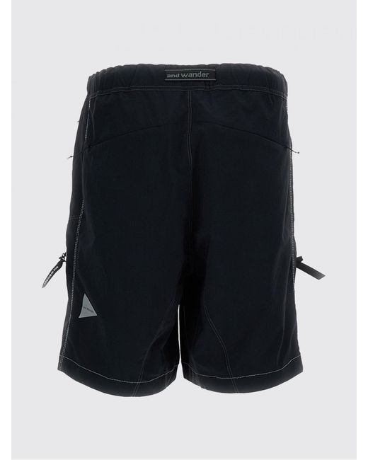 And Wander Black Technical Fabric Shorts for men