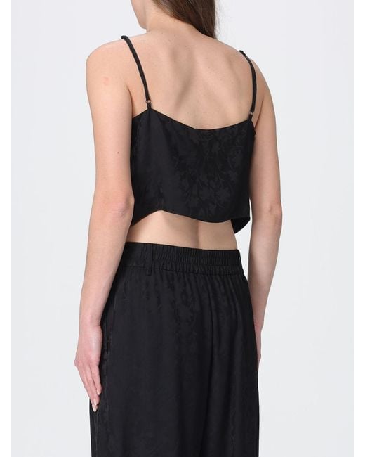 Pinko Black Alpago Viscose Blend Crop Top