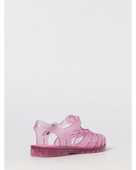Melissa Pink Possession Pvc Fisherman Sandals With Low Heel And Ankle Strap