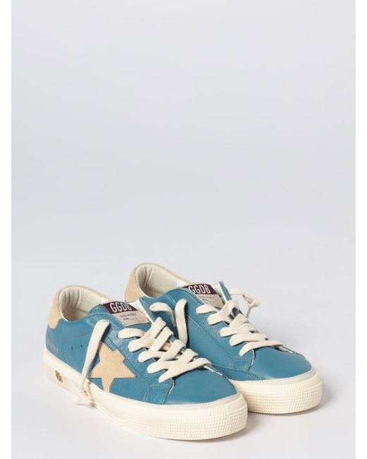 Golden Goose Deluxe Brand Blue May Leather Sneakers for men
