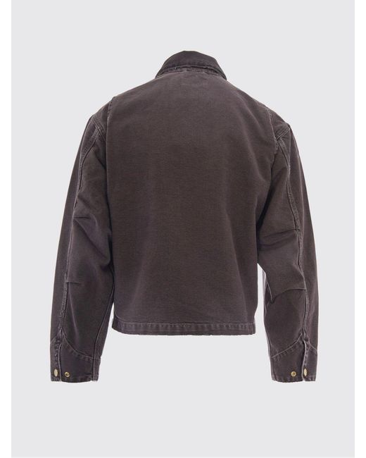 Carhartt Gray Og Arcan Cotton Shirt Jacket With Zip And Patch Pockets for men