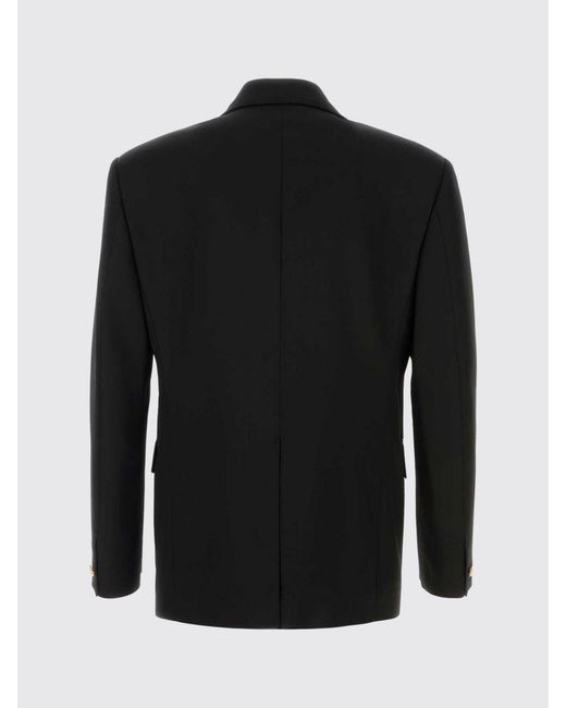 Versace Blue Double-Breasted Virgin Wool Blazer for men