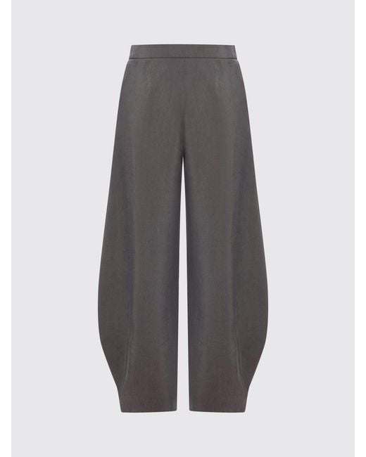 Giorgio Armani Gray Silk Blend Baggy Trousers
