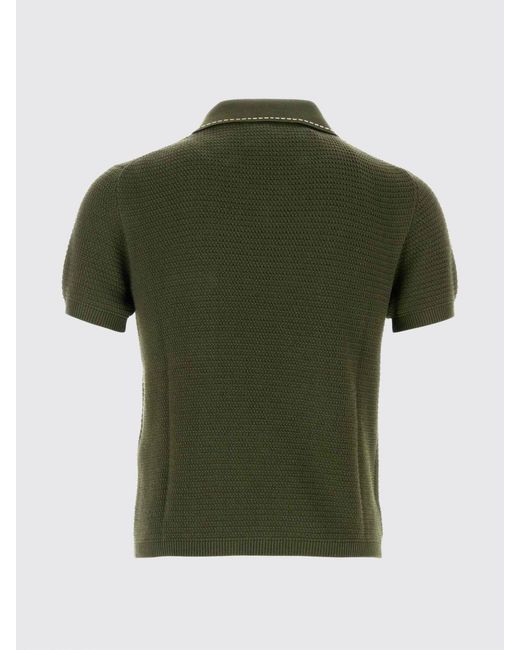Versace Green Cotton Knit Polo Shirt for men