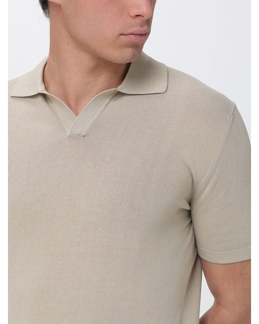 Brooksfield White Cotton Crepe Polo Shirt for men