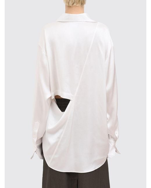 Andrea Ya'aqov White Viscose Cut-Out Shirt