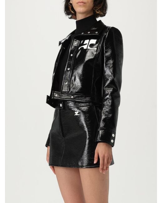 Courreges Black CourrÈ Ges Patent Leather Jacket