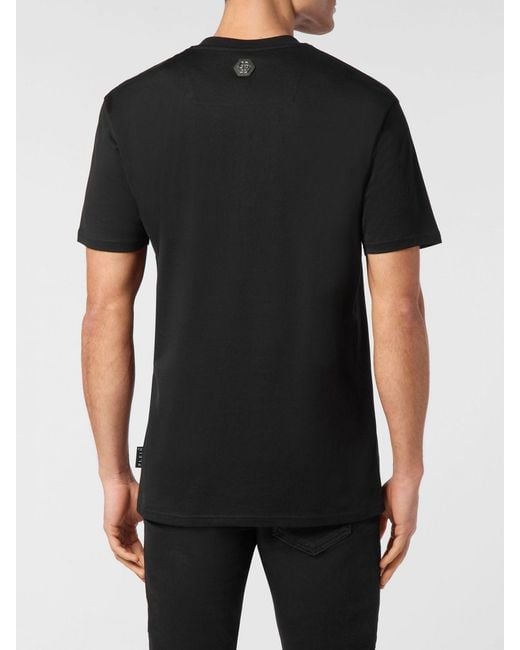 Philipp Plein Black Skull Cotton T-Shirt for men