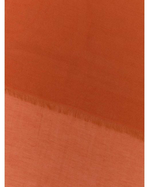 Max Mara Orange Cotton Blend Scarf