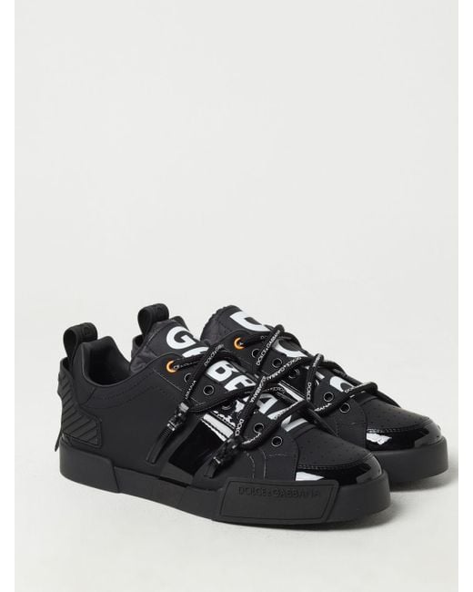 Sneakers in pelle gommata di Dolce & Gabbana in Black da Uomo