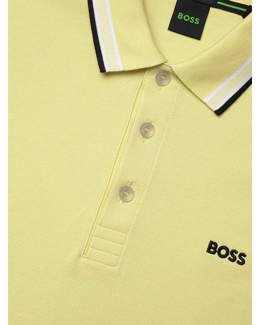 Boss Yellow Basic Cotton Polo Shirt for men