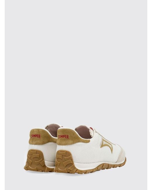 Camper White Drift Walk Recycled Fabric And Suede Sneakers for men