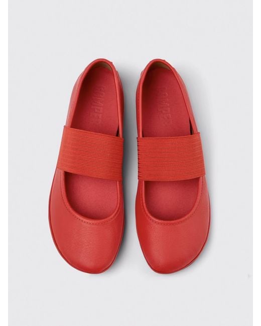 Camper Red Ballet Pumps