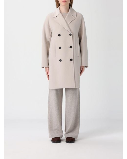 Max Mara Natural Double-Breasted Coat