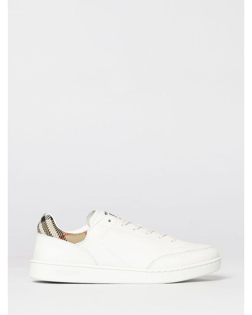 Burberry White Leather Sneakers