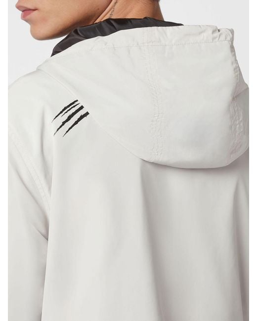 Philipp Plein White Hooded Windbreaker Jacket for men