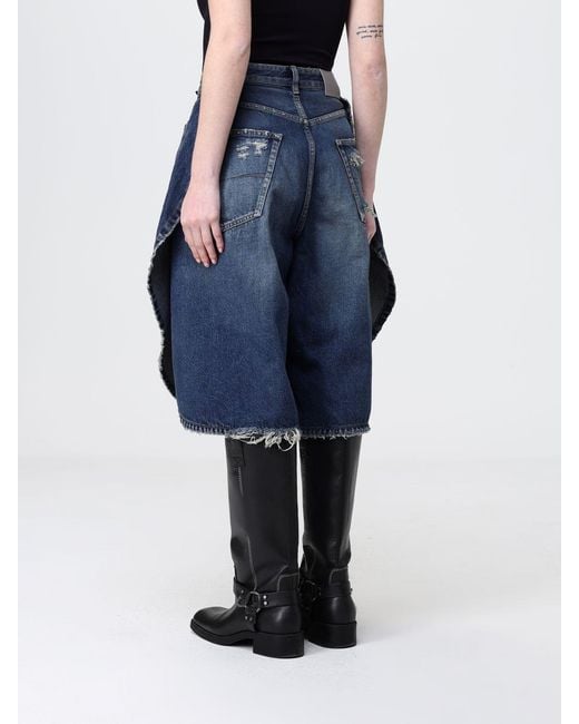 Balenciaga Blue Oversized Denim Shorts
