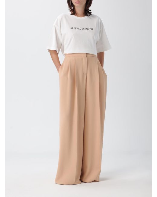 Alberta Ferretti Natural Pants