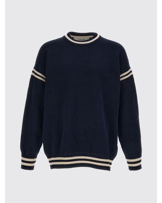Golden Goose Deluxe Brand Blue Relaxed Fit Cotton Crewneck Sweatshirt With Contrast Back Logo for men