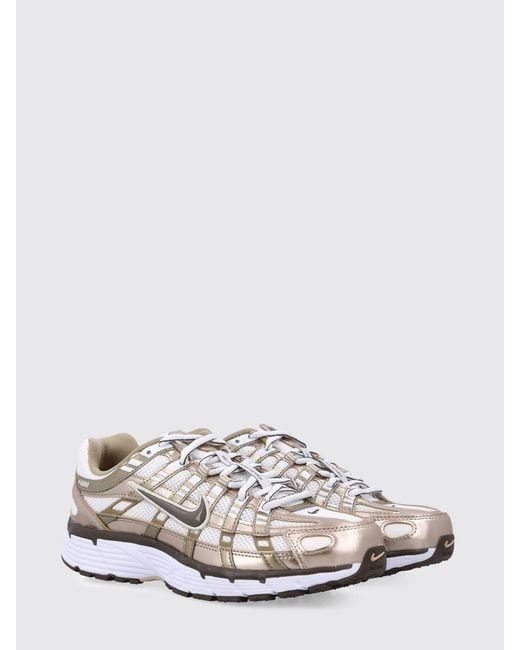 Nike White P-6000 Mesh And Rubber Sneakers