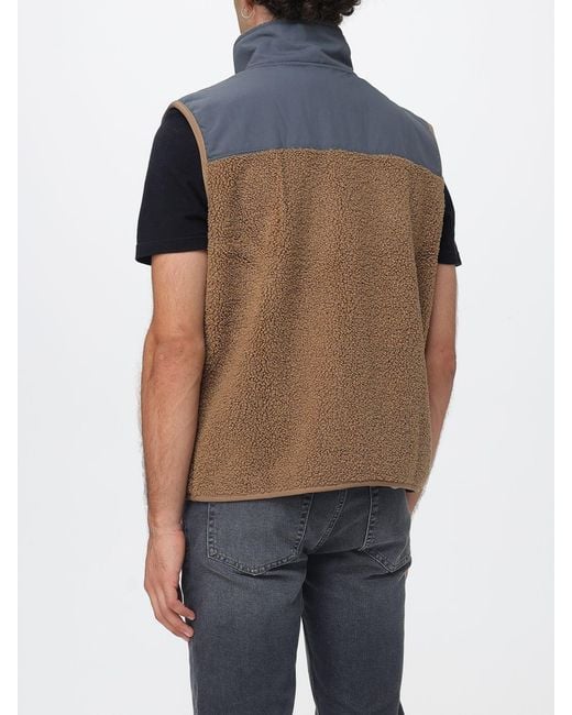 Murphy & Nye Blue Technical Fleece And Polyester Gilet With Patch Pockets for men