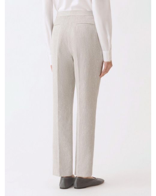 Fabiana Filippi White Wool And Cotton Blend Tailored Trousers