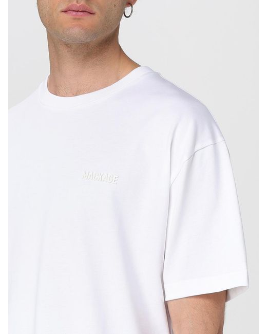 Mackage White Basic Cotton T-Shirt for men