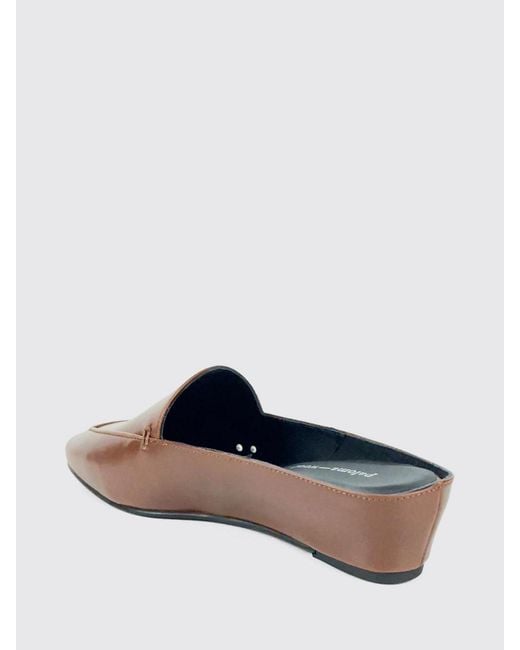 Paloma Wool Brown Fernanda Leather Wedge Mules With Round Toe