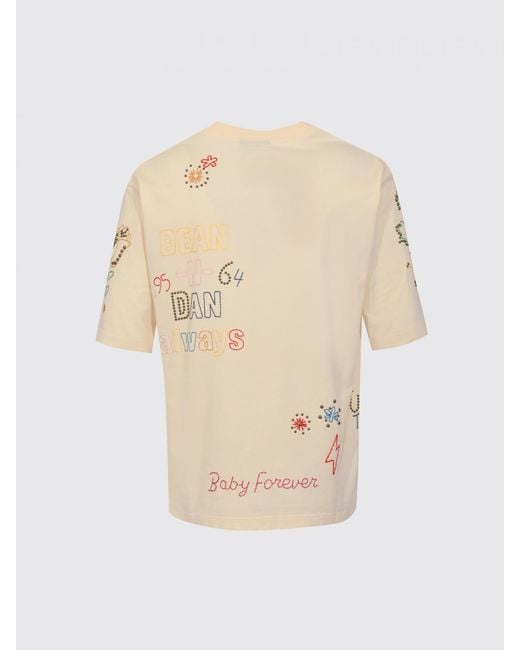 DSquared² Blue Embroidered Cotton T-Shirt for men