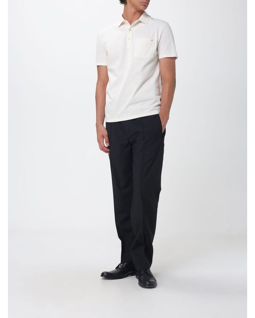 Valentino Garavani White Cotton Polo Shirt With Vlogo Signature And Patch Pocket for men