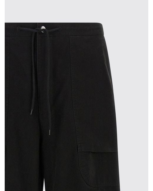 Entire studios Black Cotton Drawstring Trousers for men