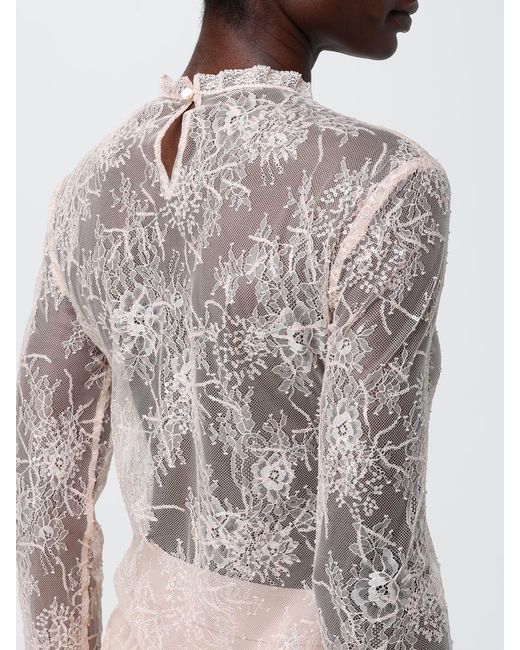 Top De Encaje Alberta Ferretti de color Natural