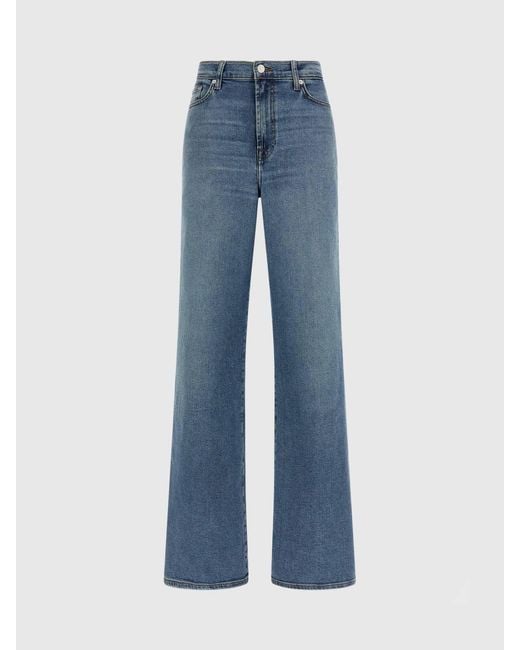 7 For All Mankind Blue Palazzo Stretch Denim Jeans