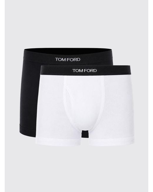 Tom Ford Black Set Of Two Stretch-Cotton Boxer Briefs With Logo Waistband for men