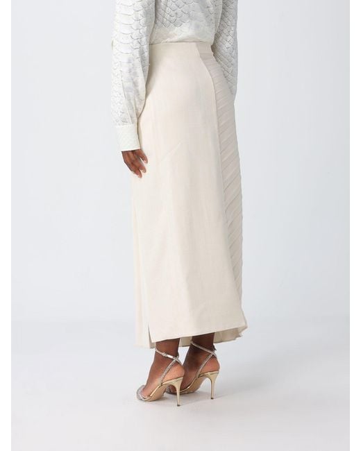 Roberto Cavalli Natural Pleated Skirt