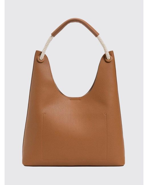 Twinset Brown Grained Faux Bag