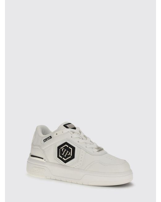 Philipp Plein White Runner Hexagon Predator Lace-Up Sneakers for men