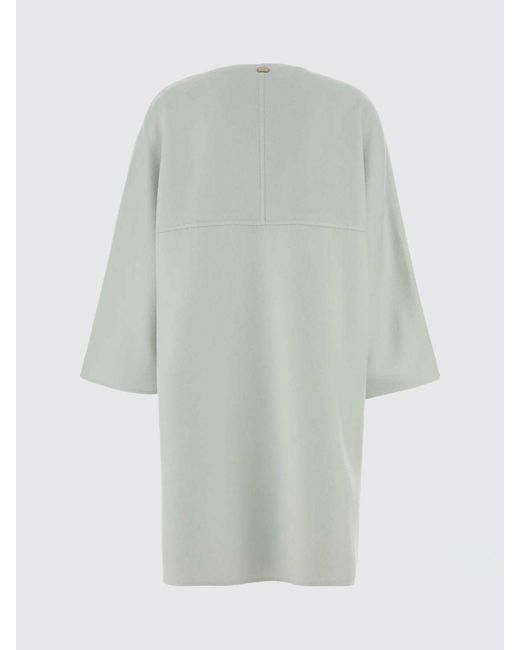 Agnona Blue Wool And Cashmere Coat