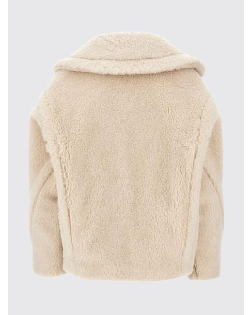 Max Mara Natural Short Double-Breasted Faux-Fur Effect Coat