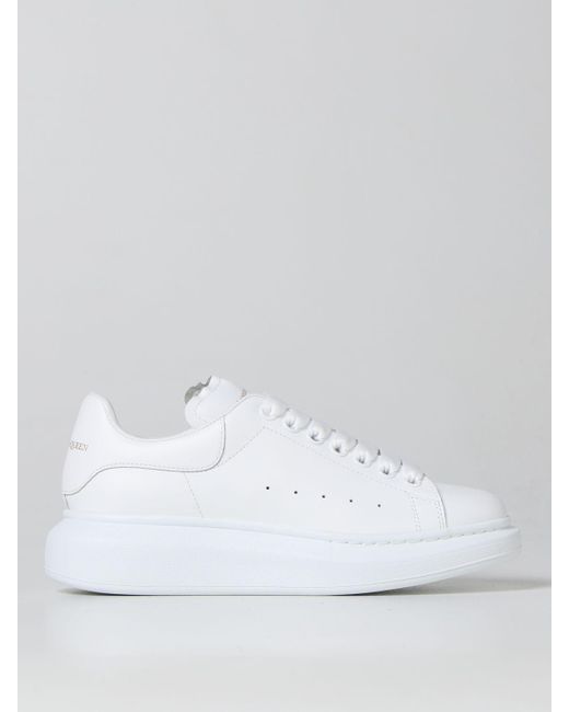 Alexander McQueen Leather Larry Sneakers in White Womens Shoes Trainers Low-top trainers 