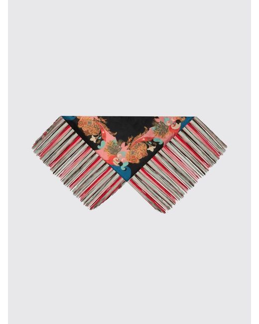 Etro White Printed Silk Scarf