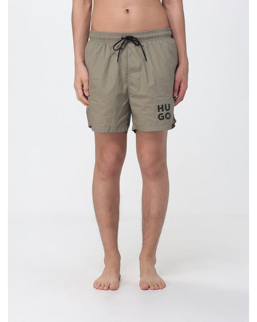 HUGO Natural Polyester Boxer Swim Trunks for men