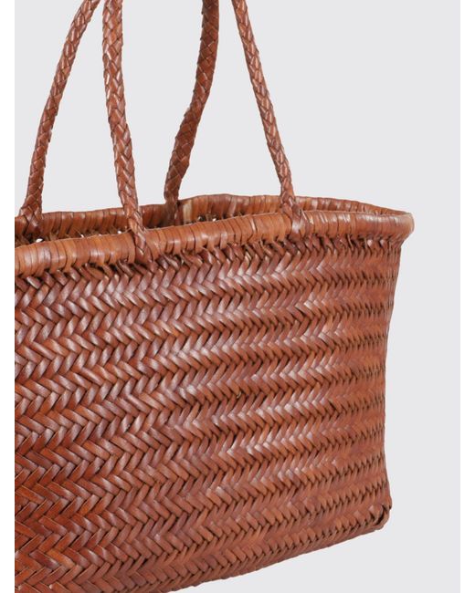 Dragon Diffusion Brown Mini Flat Gora Tasche Aus Geflochtenem Leder