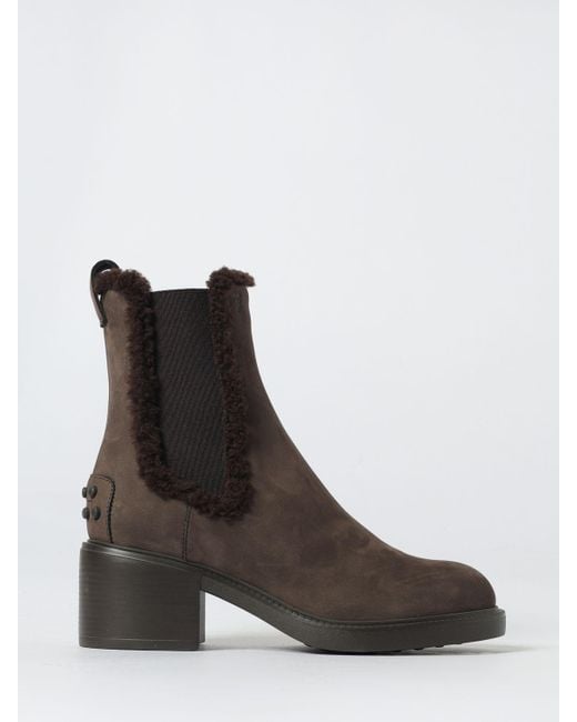 Tod's Brown Flat Ankle Boot
